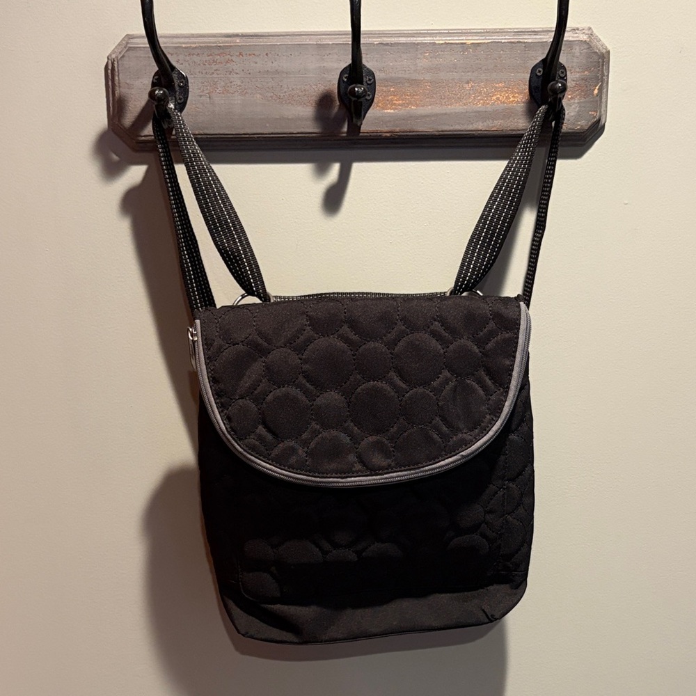 Thirty-One Black Quilted Backpack